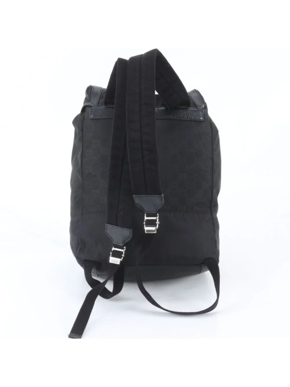 Gucci GG Nylon Leather Backpack Shoulder Bag